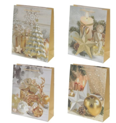 Пакет подарочный (бумага, плотность 210г/м2, блок микс 12шт), L18 W10 H23 см, (4в) (12/720)