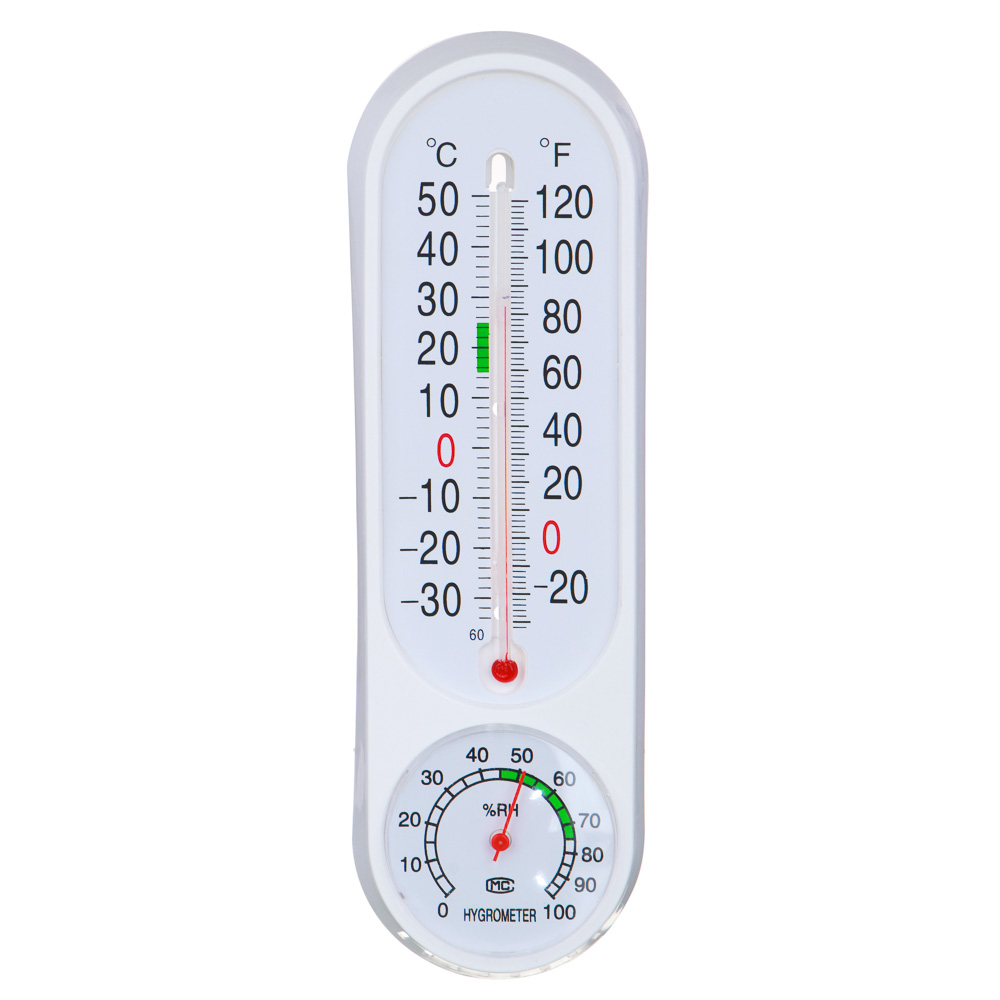 Термометр вертикальный INBLOOM 23*7см, измер.влажности (пластик) (1/5/120)