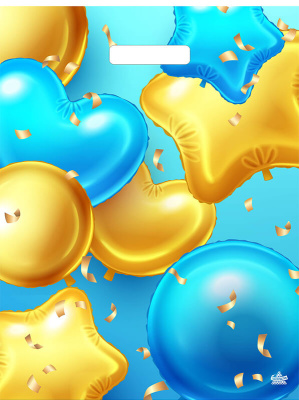 Пакет Шарики в подарок-пакет вырубной 400х310х30мм (50/1300)