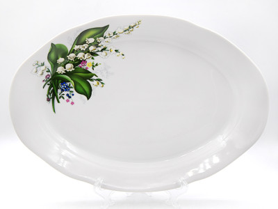 Блюдо овальное 330 мм ф.653 "Идиллия" Ландыш фарф.(5)