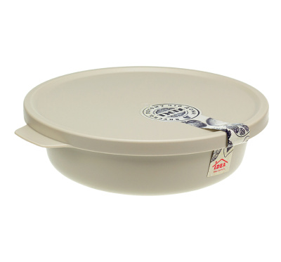 Миска ТЭСТИ 0,5л с крышкой Латте пласт.(1/16)