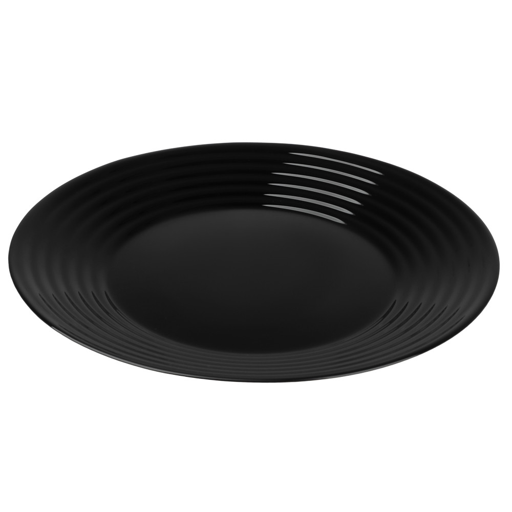 Тарелка обеденная 24см черная опаловое стекло MILLIMI Бароло (6/36)