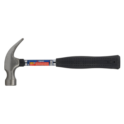 Молоток-гвоздодер, 450 г, боек 27 мм, металл. трубчатая обрез. рукоятка РОКОТ (1/6)