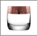 Набор - Стаканы для виски 6 шт с узором "Цезарь" цвет "Рубин" стекло(1/4)