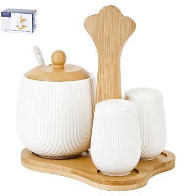 Набор 2пр на подст.(сахарница с лож.) "Naturel" 15х13х17см фарф. (1/24)