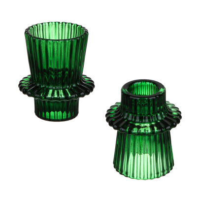Подсвечник, 3,5х5х5,8х6,7см, стекло, цвет зеленый, арт.13(1/1)