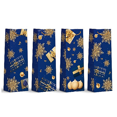 Пакет подарочный для бутылки 35*12*9 см "Карнавал" (1/12)