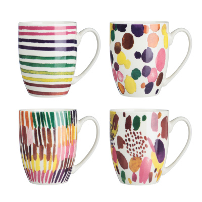 Кружка Абстракция, 330мл, фарфор, 4 диз MILLIMI (12/48)