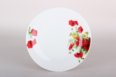 Тарелка 20см десертная Маки фарф. (12/72)