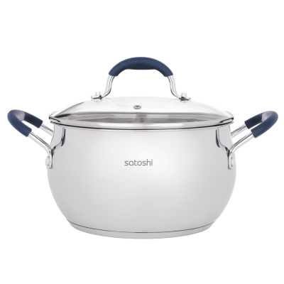Кастрюля 22х12,5см. 5,1 л. со стекл. кр, индукция SATOSHI Альба (1/6) 