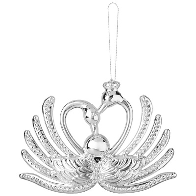 Украшение елочное "Лебеди" 9*12.5*1.8см (пластик) (1)