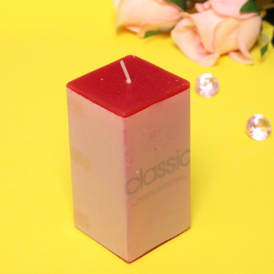 Свеча "Classic" 5*5*10см цвет красный ZD-143 (1/48/96)