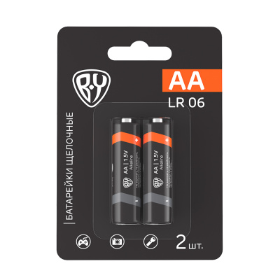 Батарейки AA (LR06) 2шт в блистере, щелочные 1.5V, высокой ёмкости BY (10/10/200) Батарейки AA (LR06) 2шт в блистере, щелочные 1.5V, высокой ёмкости BY (10/10/200)