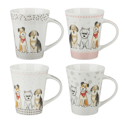 Кружка 350мл, фарфор, 4 диз MILLIMI Дружок (12/48)