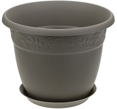 Кашпо "Рябина" d=400мм 22л с/под Французский серый,пласт (1/5)