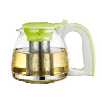 Чайник заварочный 1100мл жаропрочное стекло. пластик.руч. (1/24)