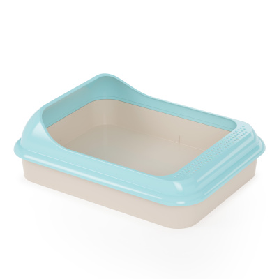 Лоток ALTA "Мур-мяу" (с бортом)(455х355х150 мм)(голубой) (уп.17)