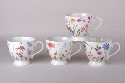 Кружка 560мл микс фарф. (4цв) (12/48)