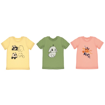 Футболка с принтом для девочек, р.98-140, 100% хлопок, ВЛ23-10(14)