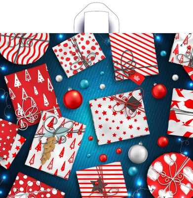 Пакет Яркие подарки-пакет петлевой 500х600х60см (25/250)