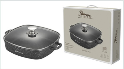 Жаровня 4,5л с ст/кр Black(индукц.дно,силик.накл.,А/П)(литой алюм)  п/у (1/6)