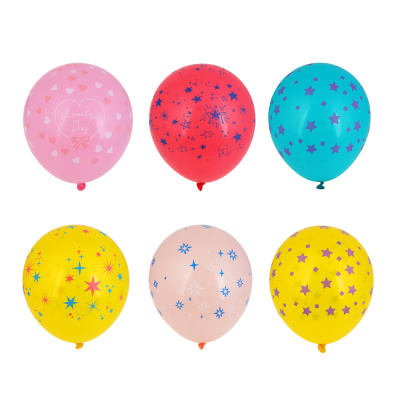 Набор воздушных шаров 6 шт. 12", с цветным рис. Капитан Весельчак (12/600))