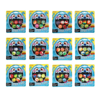 Набор каучуковых мячиков "Прыгуны", d=2,5см, 5 штук, микс ИГРОЛЕНД (12/144)