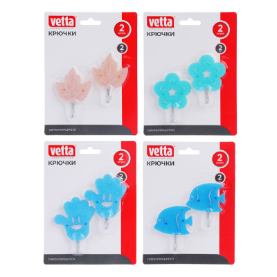 Набор крючков самоклеющ.,2шт акрил,пластик (4диз) Веселый Роджер (1/12/240)