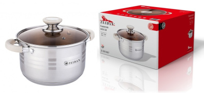 Кастрюля 6,6л с ст/кр Paris(5-ти степ.капс.индукц.дно,ручка-хром.сталь с сил встав.)(нжс) п/у (1/6)