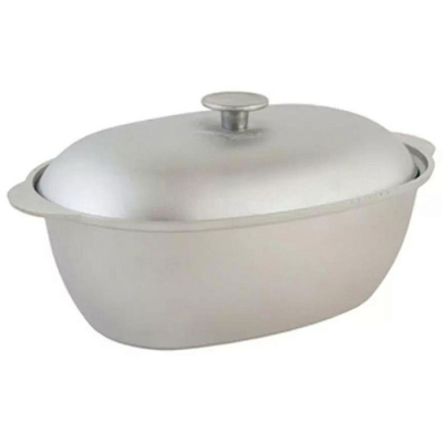 Гусятница алюминиевая 8,0 л с алюминиевой крышкой и алюминиевой ручкой крышки ТМ Гардарика (1/3)