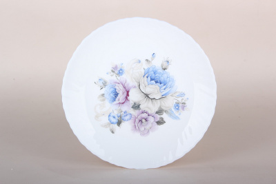 Тарелка 19см Blue flowers плоская стеклокерам.(6/48)
