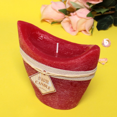 Свеча "Honey story" 13*13см цвет красный F-3007 (20/40)