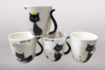 Кружка 380мл Кошка микс (4диз) (12/48)