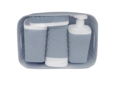 Набор для ванной комнаты 5 пр REEF (серый),пласт. (1/8)