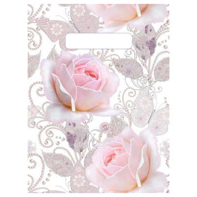 Пакет Драгоценные розы с вырубной ручкой, 19*25 см, 30 мкм ПВД (100/3000)