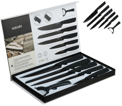Набор ножей кухонных 6пр, в магнитной кор. SATOSHI Орис (1/10)