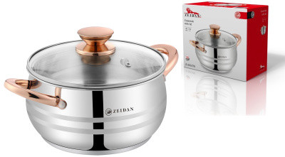 Кастрюля 3,6л, ст/кр.,3-х слойн.капсул.индукц.дно, п/у (нжс) (1/6)