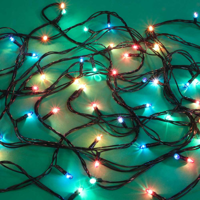 Гирлянда электр. Вьюн  2.5м,25ламп, мультицвет, 8 реж, зеленый провод, 220В СНОУ БУМ (1/100)