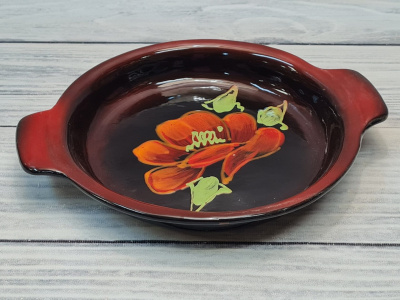 Емкость для запекания круглая "Шарлотка" Мак черный (10)