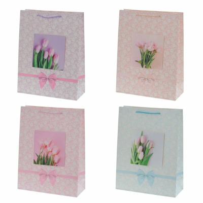 Пакет подарочный (бумага, плотность 210г/м2, блок 12шт), L18 W8,5 H24см (4в) (12/12)