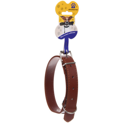 Ошейник д/собак из искуственной кожи "БРО на Стиле", цв. коричневый,2,5*57см (1/12)