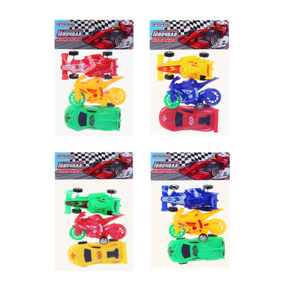 Набор игровой из гоночного болида, мотоц. и машинки, PP, 11х18,5х2,5 см, 4 диз ИГРОЛЕНД (1/600)