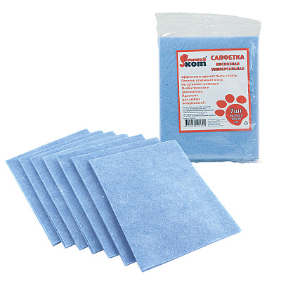 Салфетка вискозная универсальная 30*38см (7шт) (85) "Рыжий кот" (1/50)