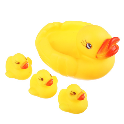Набор фигурок-пищалок 4шт, резина, 10х8х7см, "Уточка" (1/10/250)