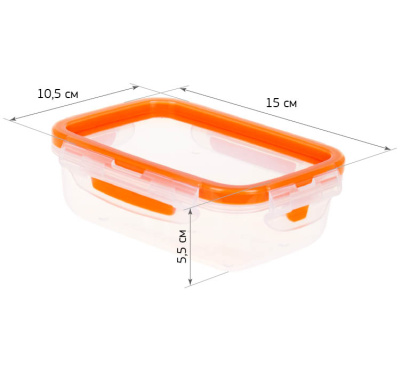 Ёмкость для продуктов РИЧ герметичная 0,4л  Оранжевый (1/18)