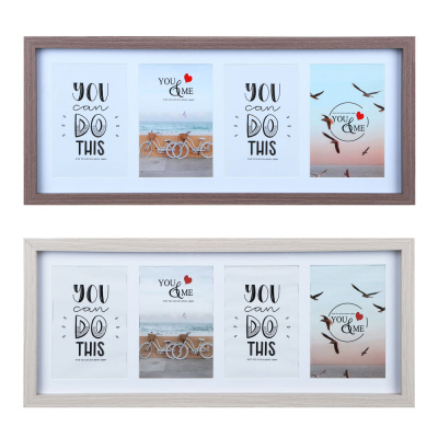 Фоторамка на 4 фотографии 10х15 см, 48,5х21 см, МДФ, стекло, 2 цв (2/20)