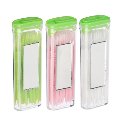 Зубочистки 30 шт, пластик, пластиковая уп. с зеркалом (1/50/900)