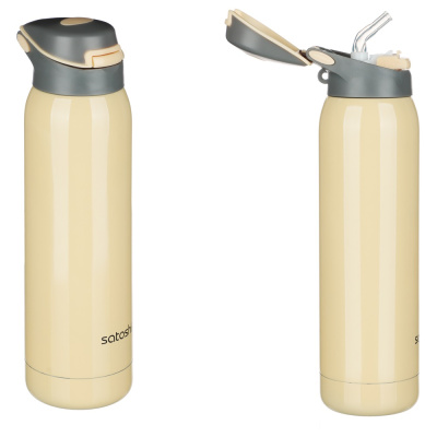 Термос-кружка с крышкой на защелке, 500мл "Спорт", нерж.сталь SATOSHI (1/12)