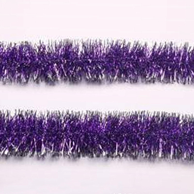 Мишура SYMTA-1623101, длина 2м 6 слоев, цвет фиолетовый с белой окантовкой,ПЭТ (144)