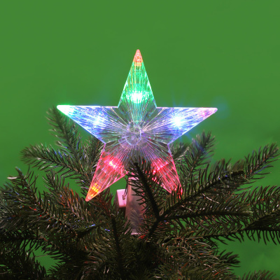 Гирлянда эл. макушка на ёлку 15см, 10 LED, мульти, пост.свечение, ПВХ прозрач., 220В СНОУ БУМ (1/1)